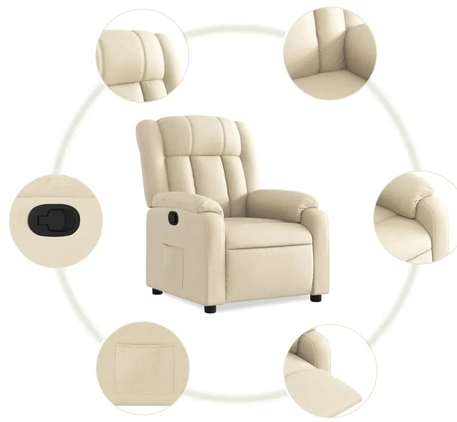 Poltrona reclinável tecido cor creme