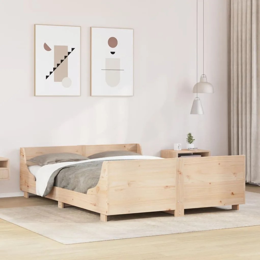 vidaXL Cama sem colchão 160x200 cm madeira de pinho maciça
