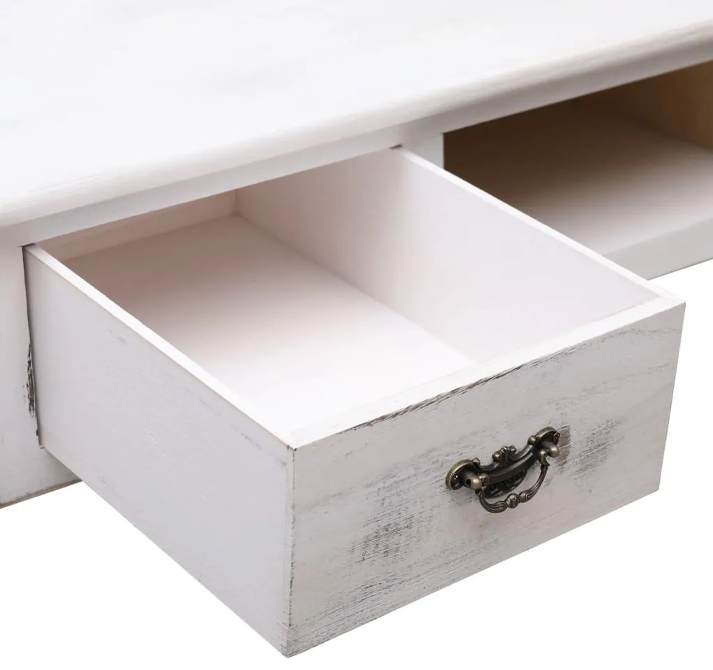 Mesa consola 110x45x76 cm madeira branco antigo