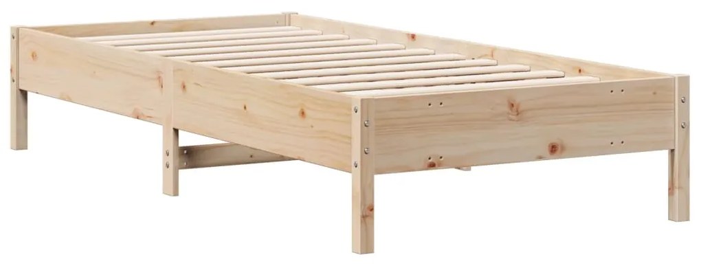 Cama com estante sem colchão 75x190 cm pinho maciço