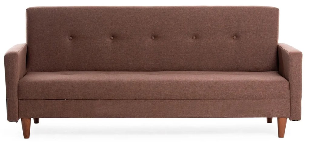 Sofá-Cama 3 Lugares Hiko – Castanho – 200 x 83 x 75 cm