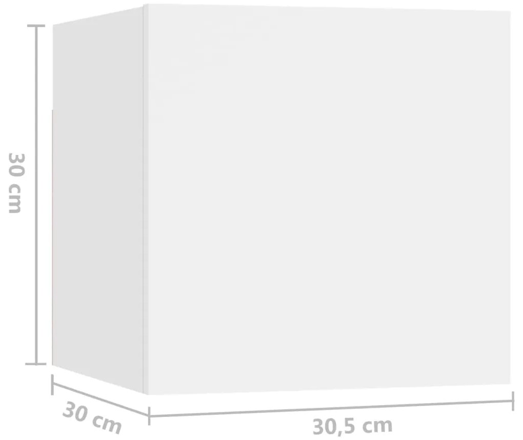 Mesa de cabeceira 30,5x30x30 cm derivados de madeira branco