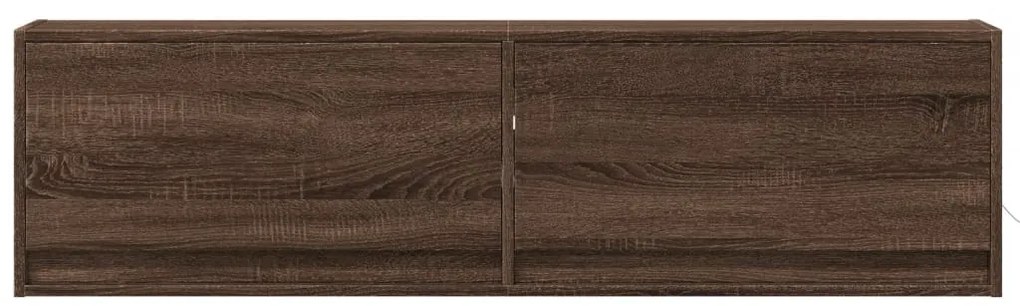 Móvel de parede p/ TV luzes LED 140x31x38 cm carvalho castanho