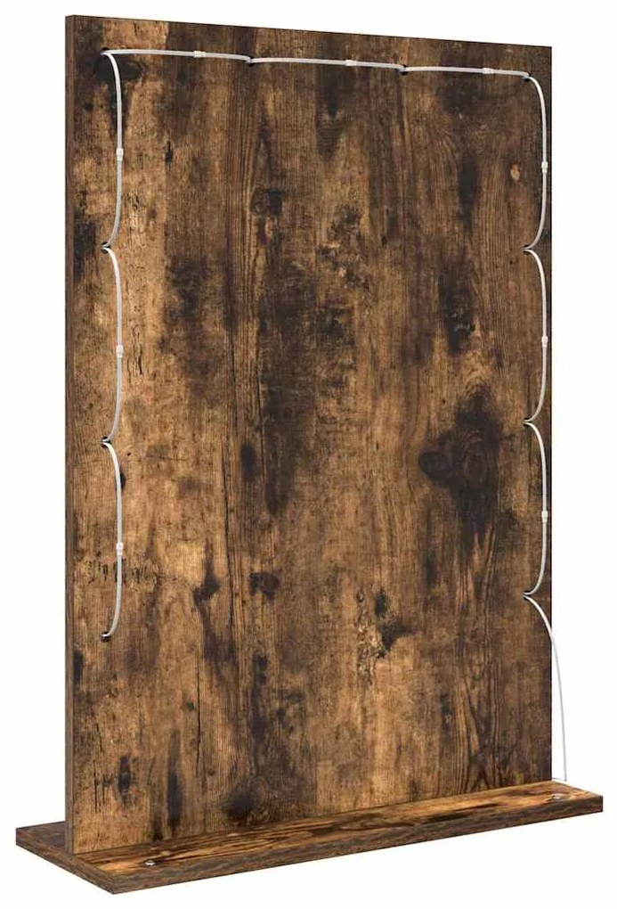 Espelho de Vaidade Carvalho Fumado Madeira, Vidro 70 x 50 x 18 cm