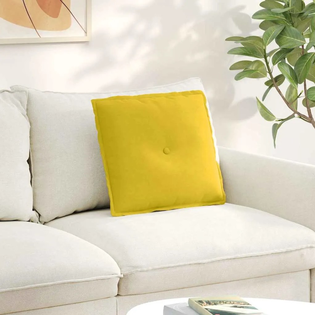 vidaXL Travesseiro para Costas Amarelo 50 x 45 cm