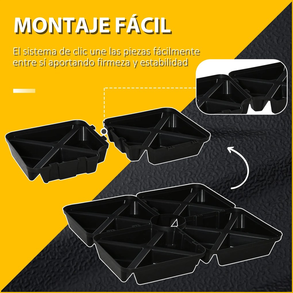 Base para Chapéu de Sol com 4 Peças Recarregáveis de Areia 80kg 4 Peça