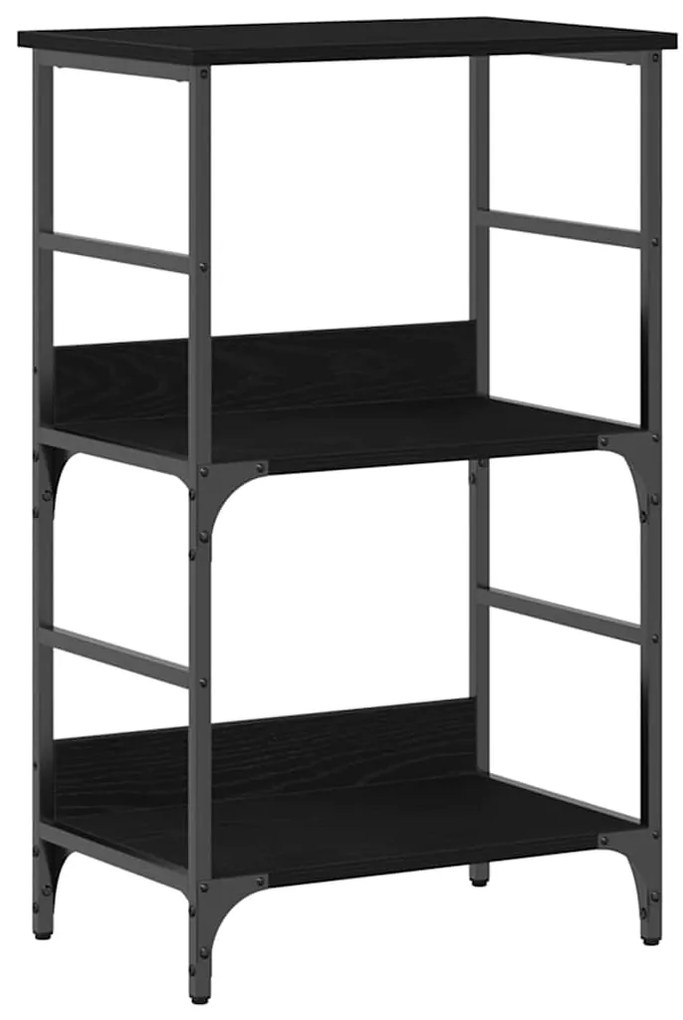 Estante vidaXL Carvalho Preto 50x33x82 cm Madeira Engineered e Aço