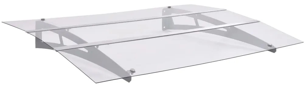 144828 vidaXL Toldo para porta 120x90cm policarbonato prateado e transparente