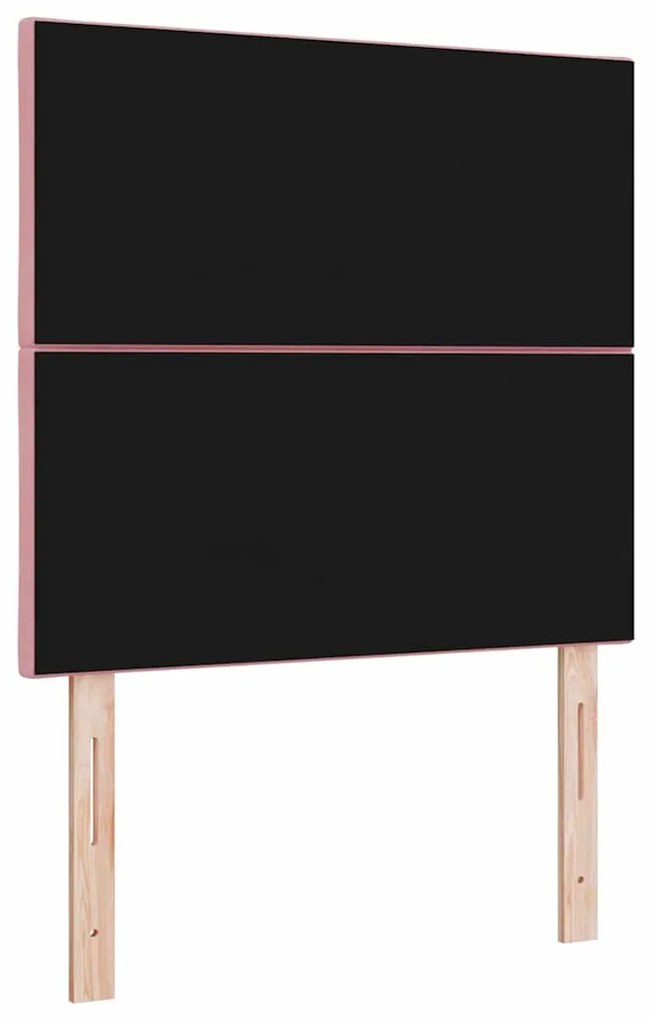 Cabeceira LED Bloco de Diamante Rosa 100 cm em Veludo