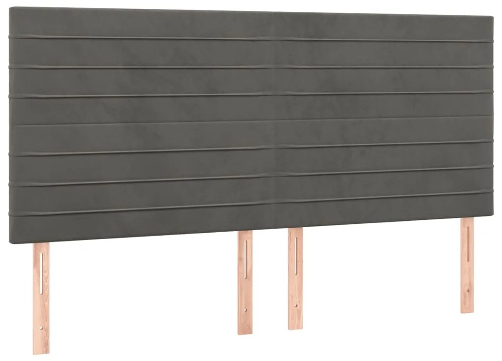 Estrutura de cama sem colchão 140x200 cm veludo cinzento-escuro