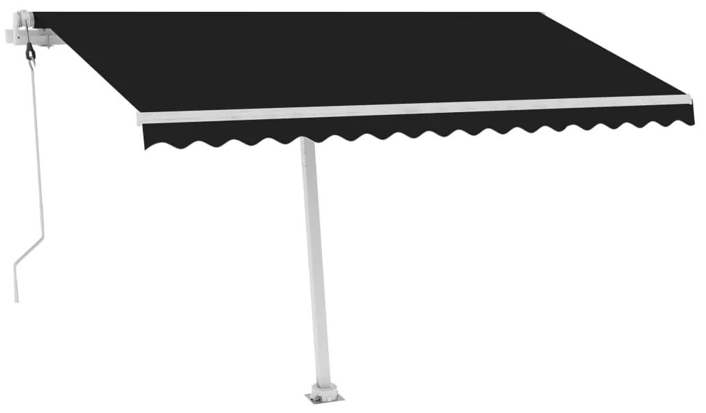 Toldo automático com LED e sensor de vento 400x350 cm antracite