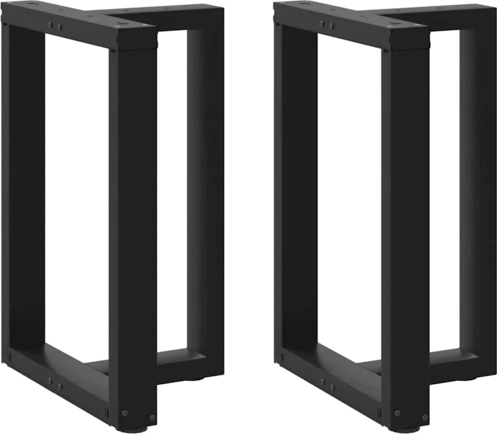 vidaXL Pés de mesa de jantar em forma de T, 2 peças, preto, 50x35x(72-73) cm, aço