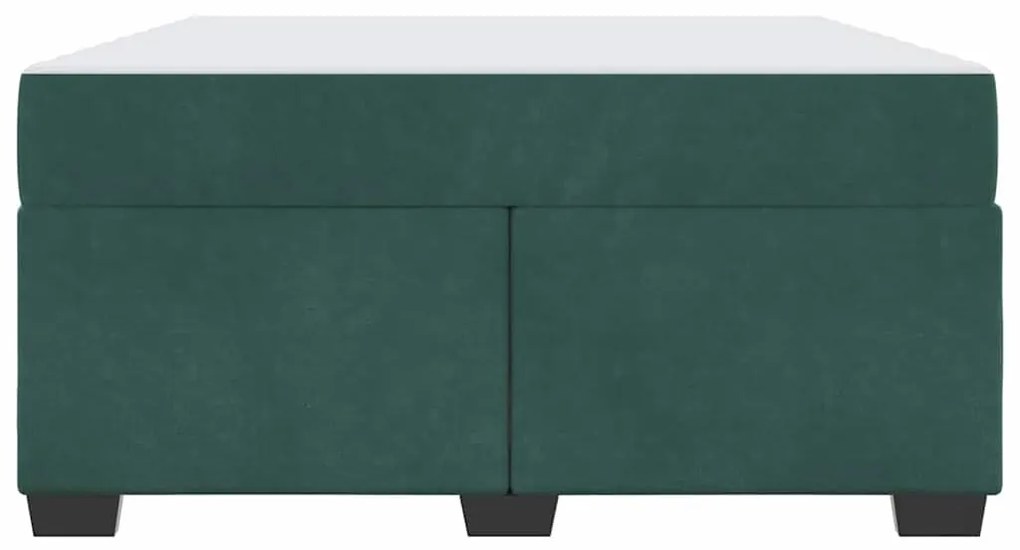 Estrutura de cama com colchão Verde-escuro 160 x 200 cm Veludo
