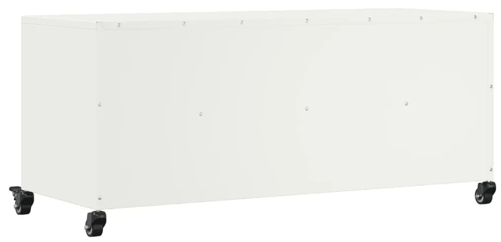 Móvel de TV 100,5x39x43,5 cm aço laminado a frio branco