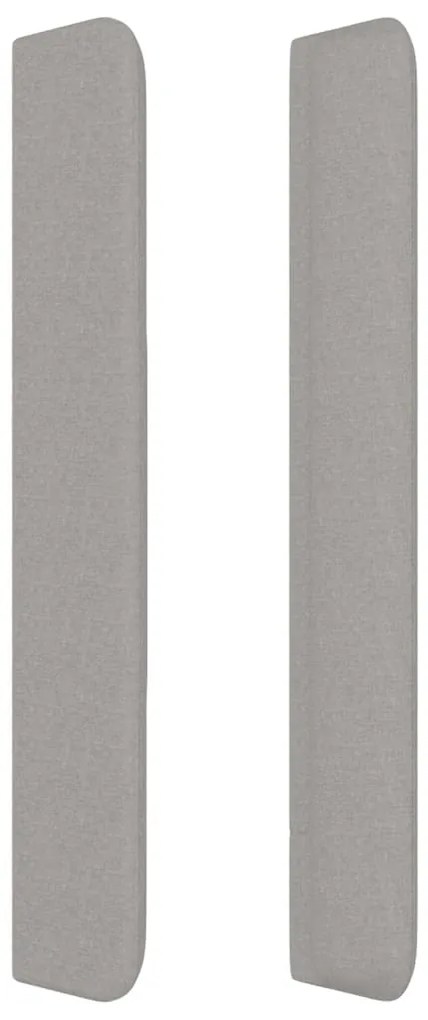 Cabeceira cama c/ abas tecido 147x16x118/128 cm cinzento-claro