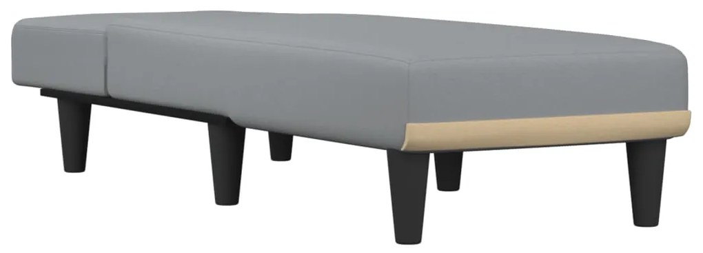 Chaise longue tecido cinzento-claro
