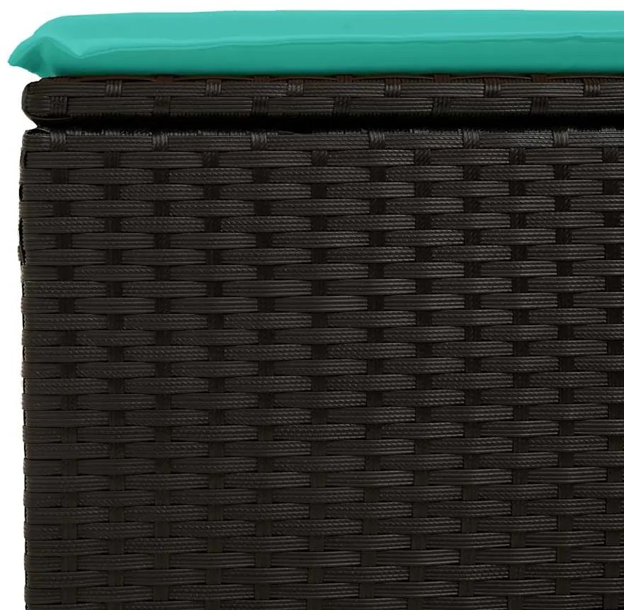 2 pcs conjunto sofás jardim c/ almofadões vime PE/acácia preto