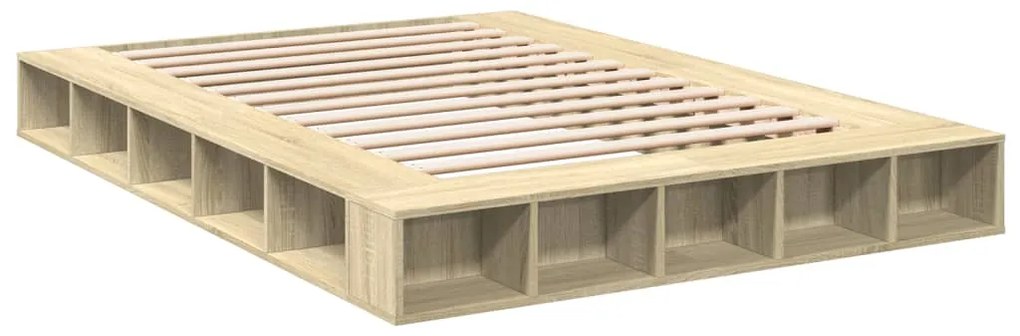Estrutura de cama 150x200 cm derivados madeira carvalho sonoma