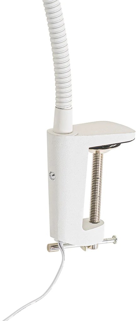 Candeeiro de mesa com clip branco com LED e dimmer tátil - Lionard Moderno