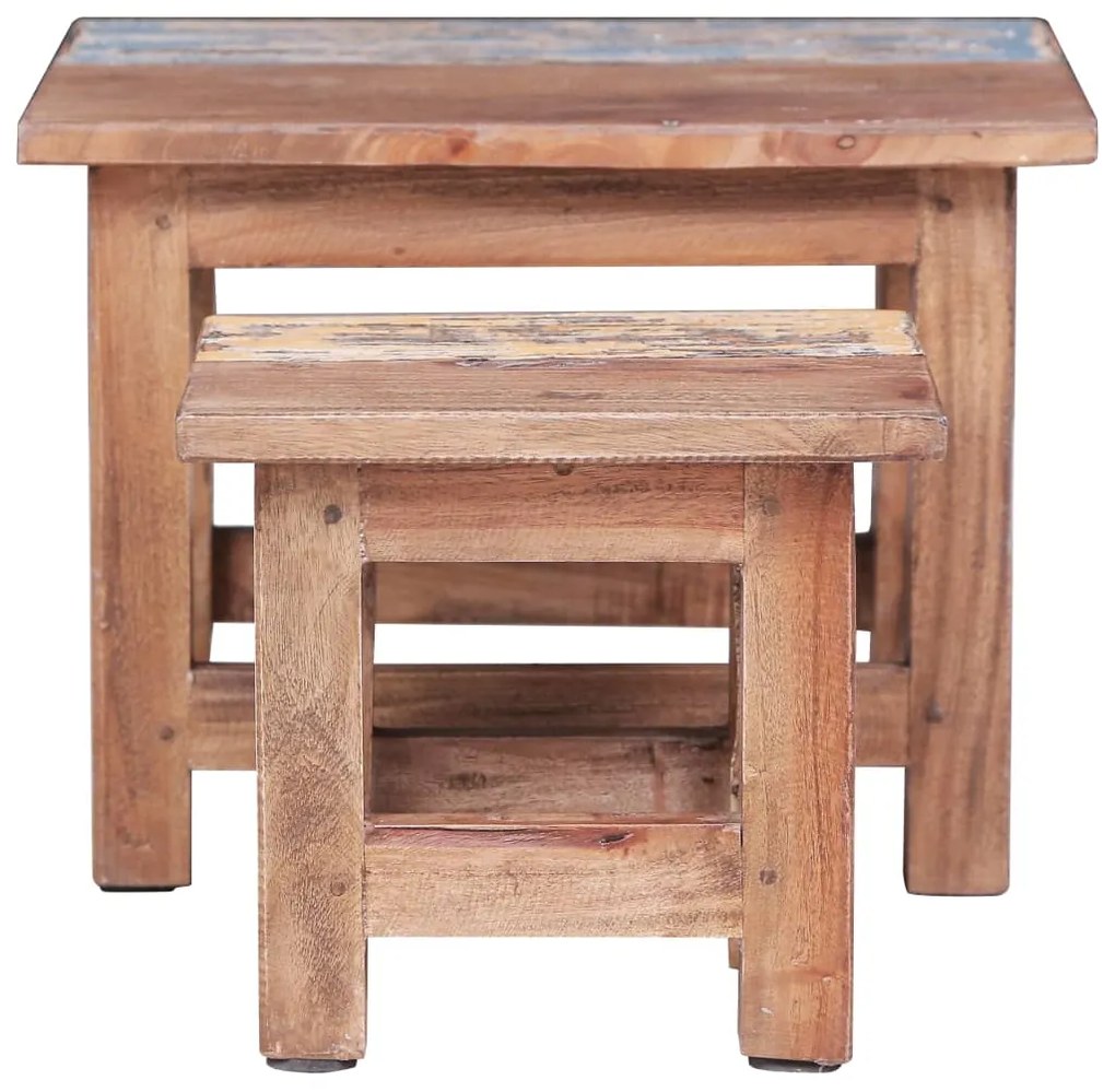 Mesas de encastrar 2 pcs madeira de mogno maciça