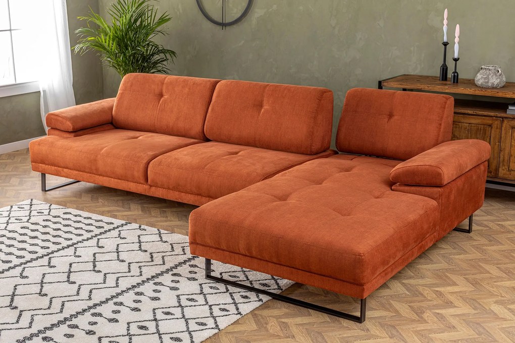 Sofá de Canto Mustang – Laranja – 274 x 174 cm