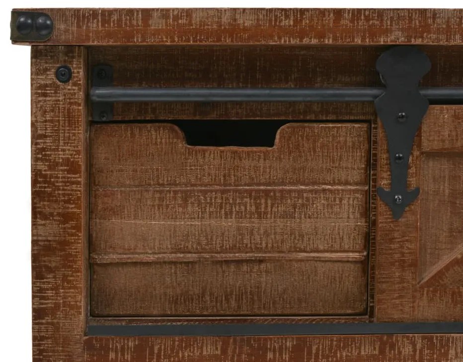 Mesa consola madeira de abeto maciça 131x35,5x75 cm castanho