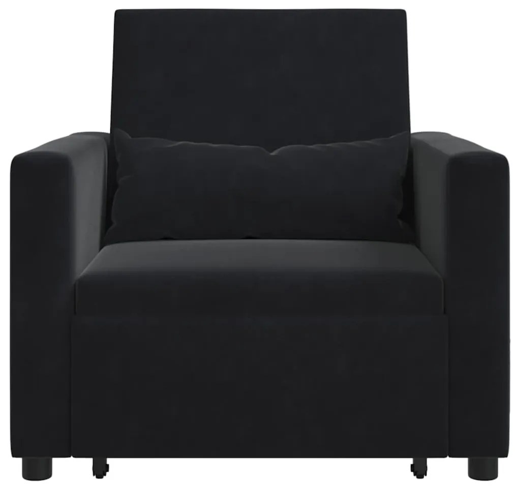 Sofá-cama Conversível 3 em 1 Veludo Preto
