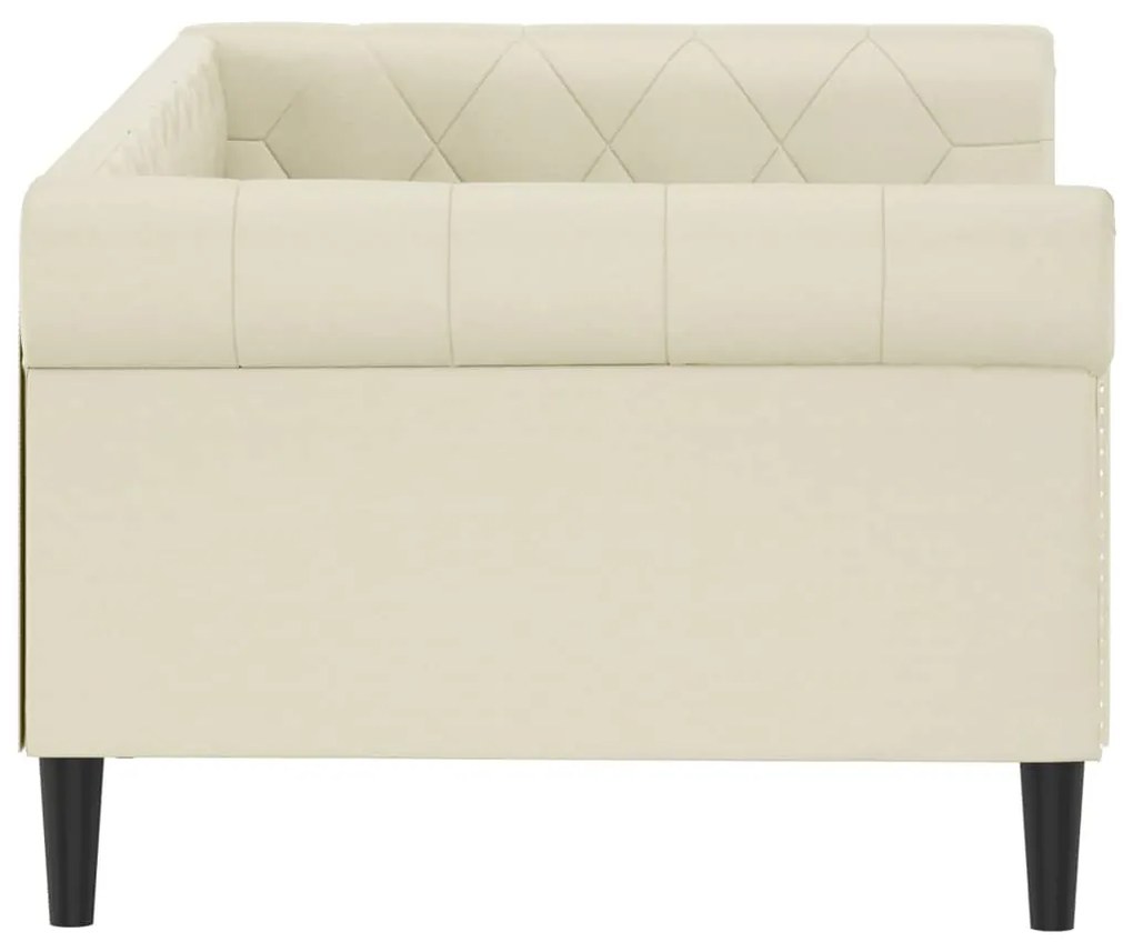 Sofá-cama 80x200 cm couro artificial cor creme