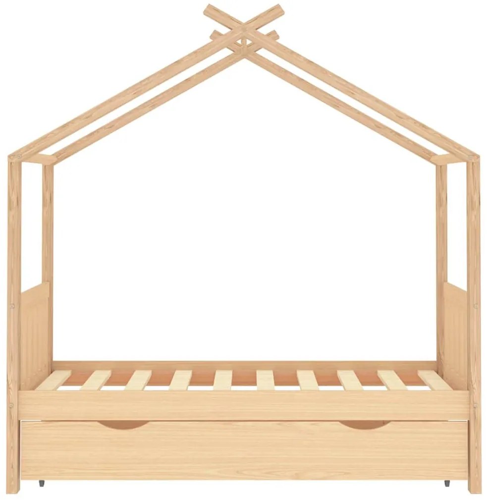 Estrutura de cama para criança c/ gaveta 80x160 cm pinho maciço