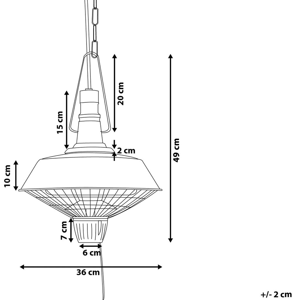 Aquecedor elétrico de teto para exterior cinzento AMIATA Beliani