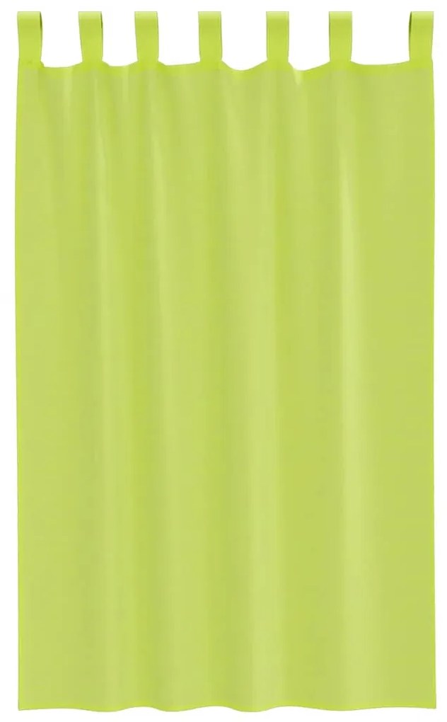 Cortinas de voile com aba 2 pcs verde-maçã