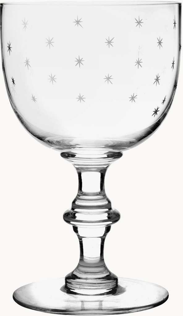 Cálices de vinho em cristal artesanal Stars, conjunto de 4