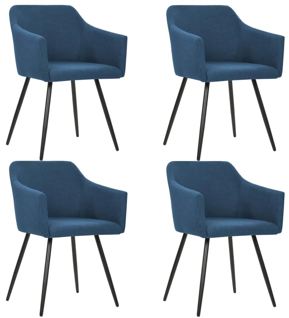 276073 vidaXL Cadeiras de jantar 4 pcs tecido azul