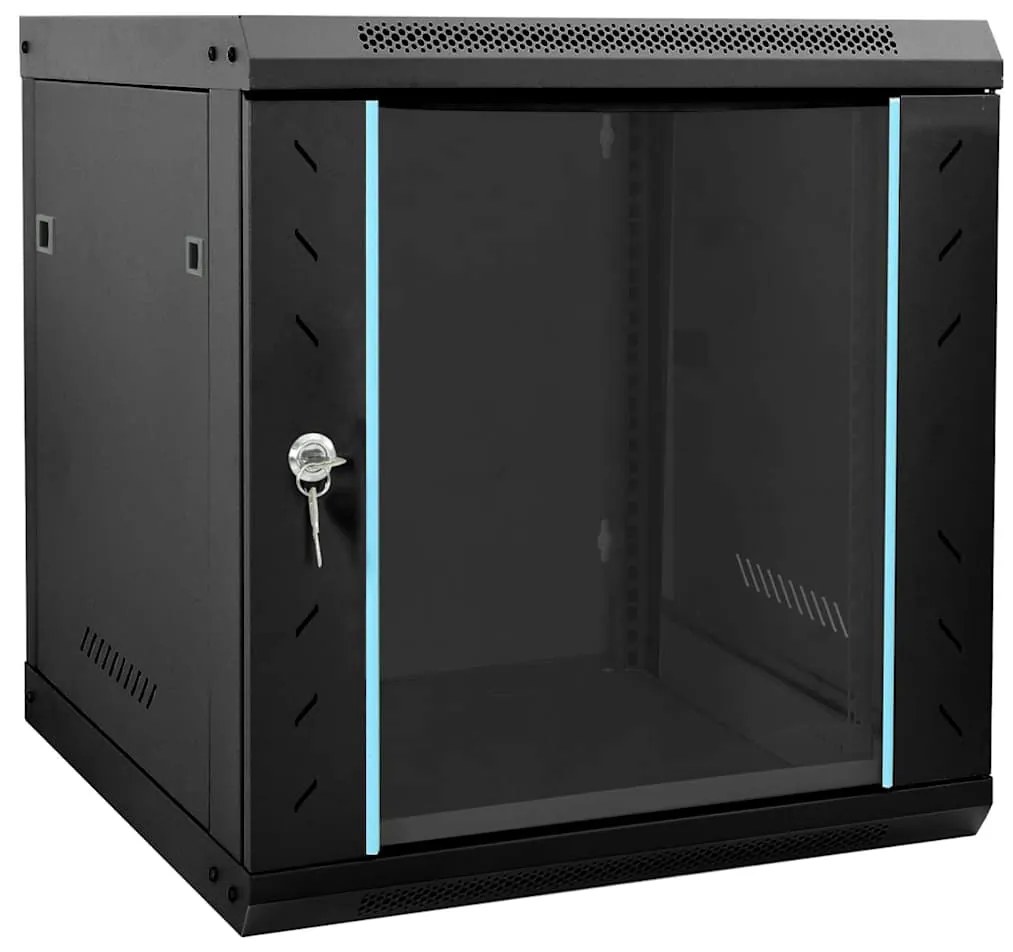 vidaXL Armário de Rede com armazenamento Preto 53 x 60 x 60 cm Aço