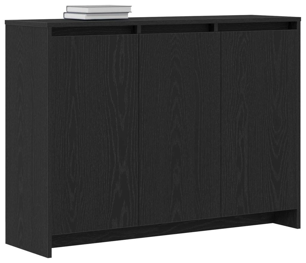 Buffet vidaXL Preto Carvalho 102x33x75 cm Madeira de engenharia