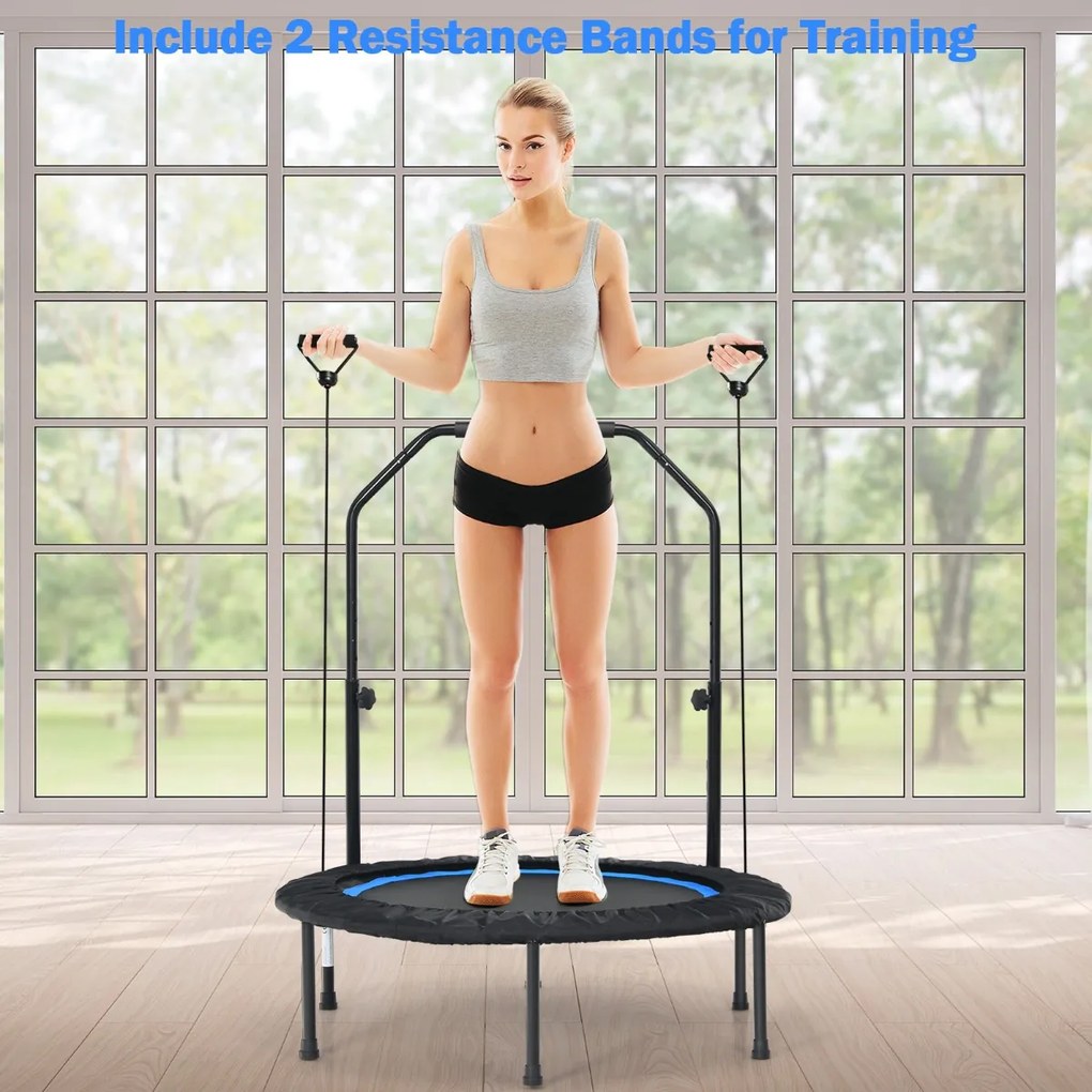 Trampolim dobrável de 40 polegadas com 2 faixas de resistência