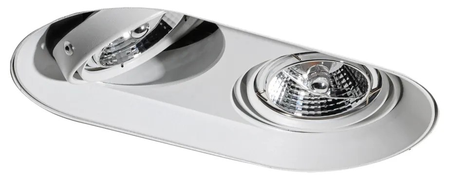 Foco embutido redondo branco GU10 70mm 2-luzes - Hubs Moderno