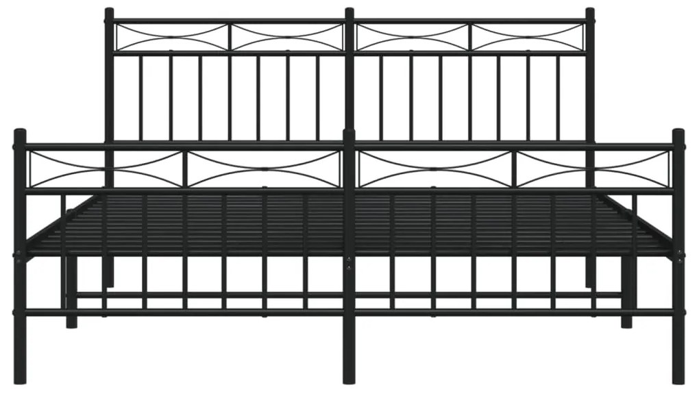 Estrutura de cama sem colchão com pés 160x200 cm preto