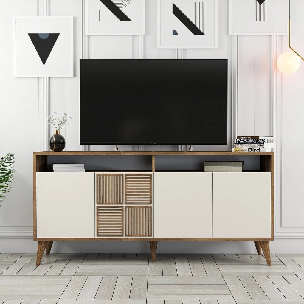 Console Milan – Walnut/Cream – 160 cm x 78 cm x 35 cm