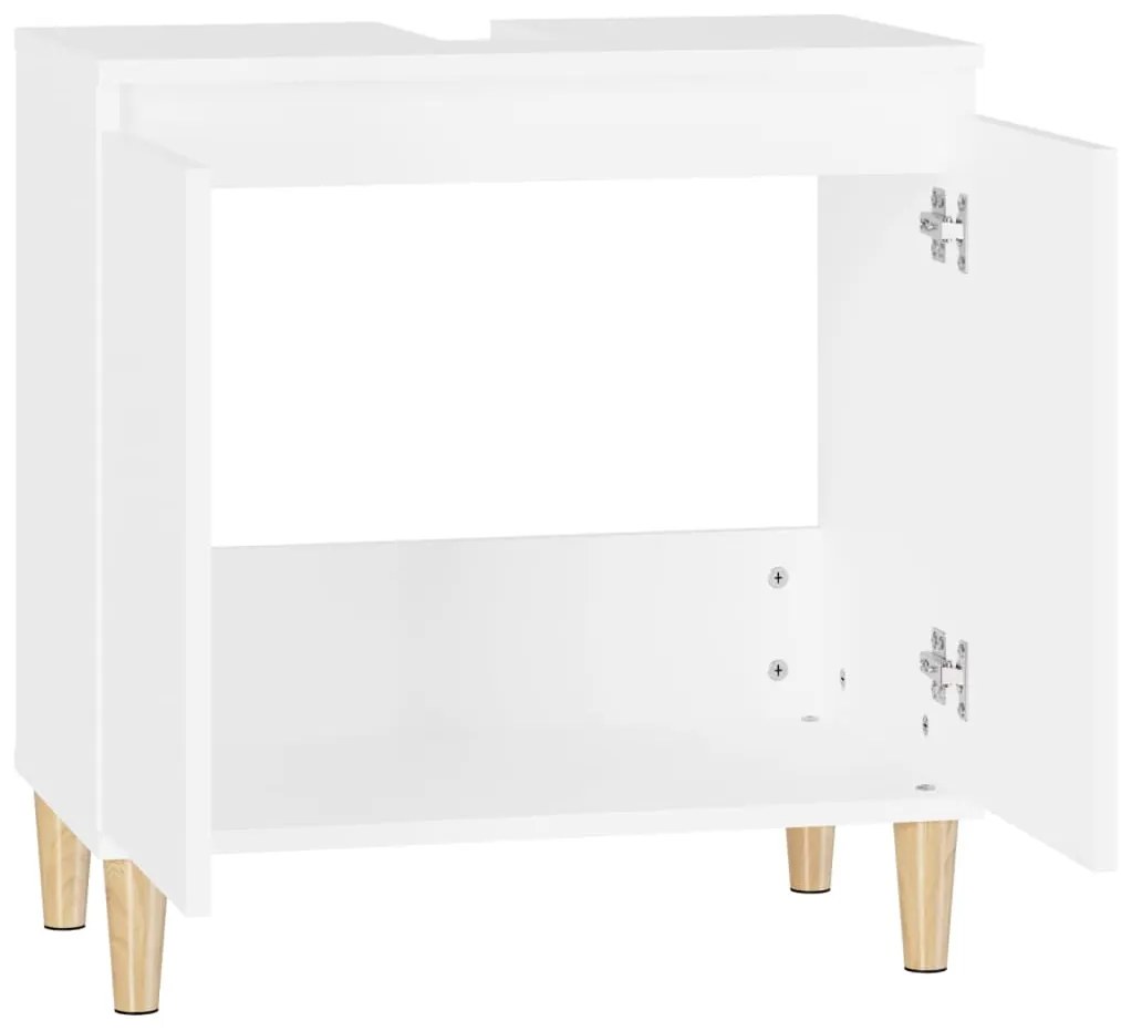 Armário de lavatório 58x33x60 cm derivados de madeira branco