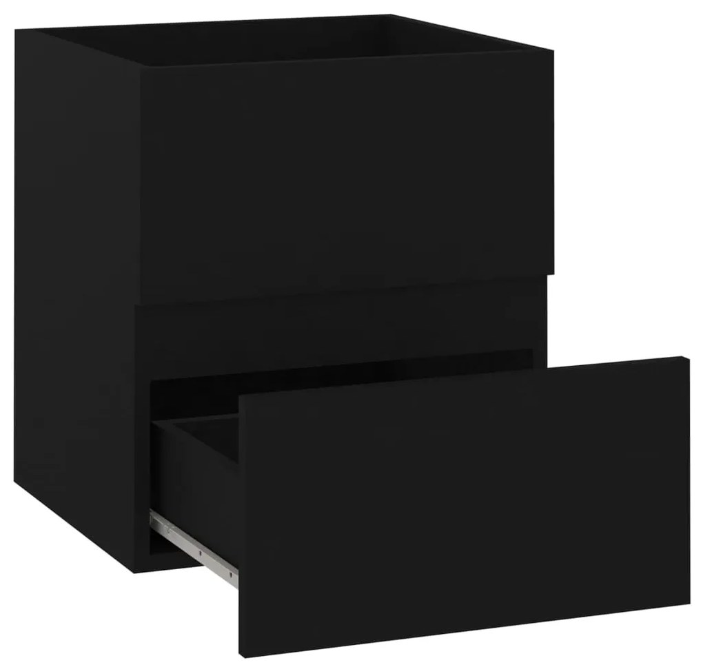 Armário de lavatório 41x38,5x45 cm derivados de madeira preto