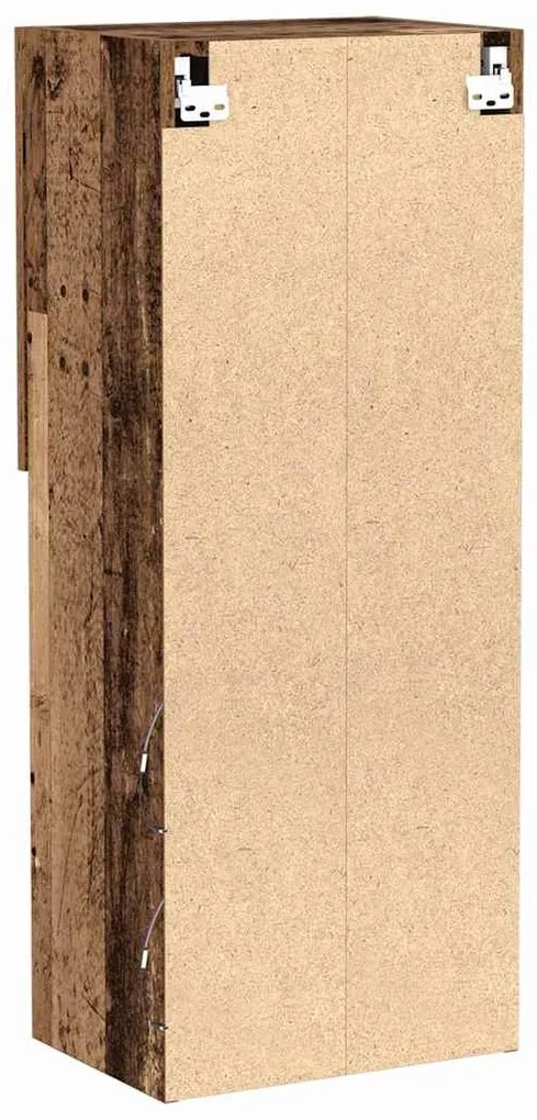 Estante para TV vidaXL com Luzes LED Madeira Antiga 40,5x30x102 cm