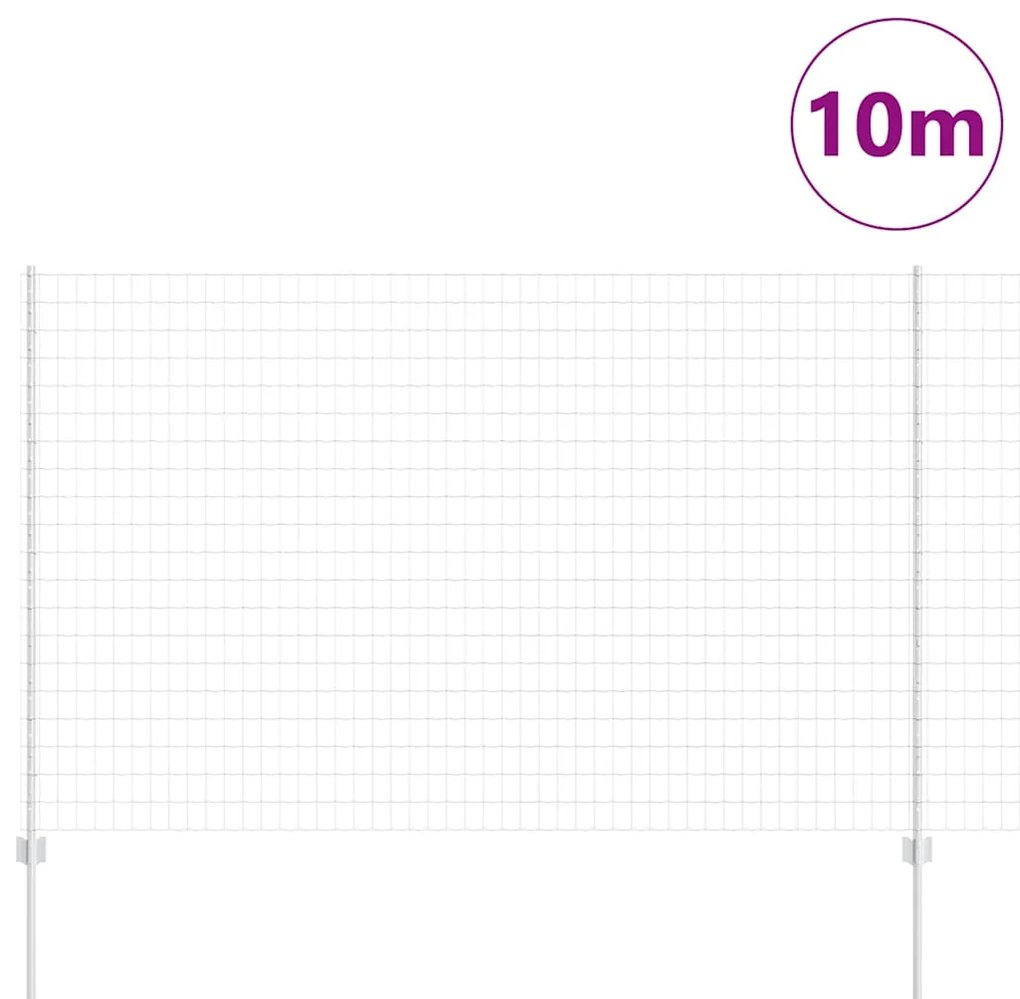 Cercas Euro com 10 Postes Prateados 1,6x10 m Aço