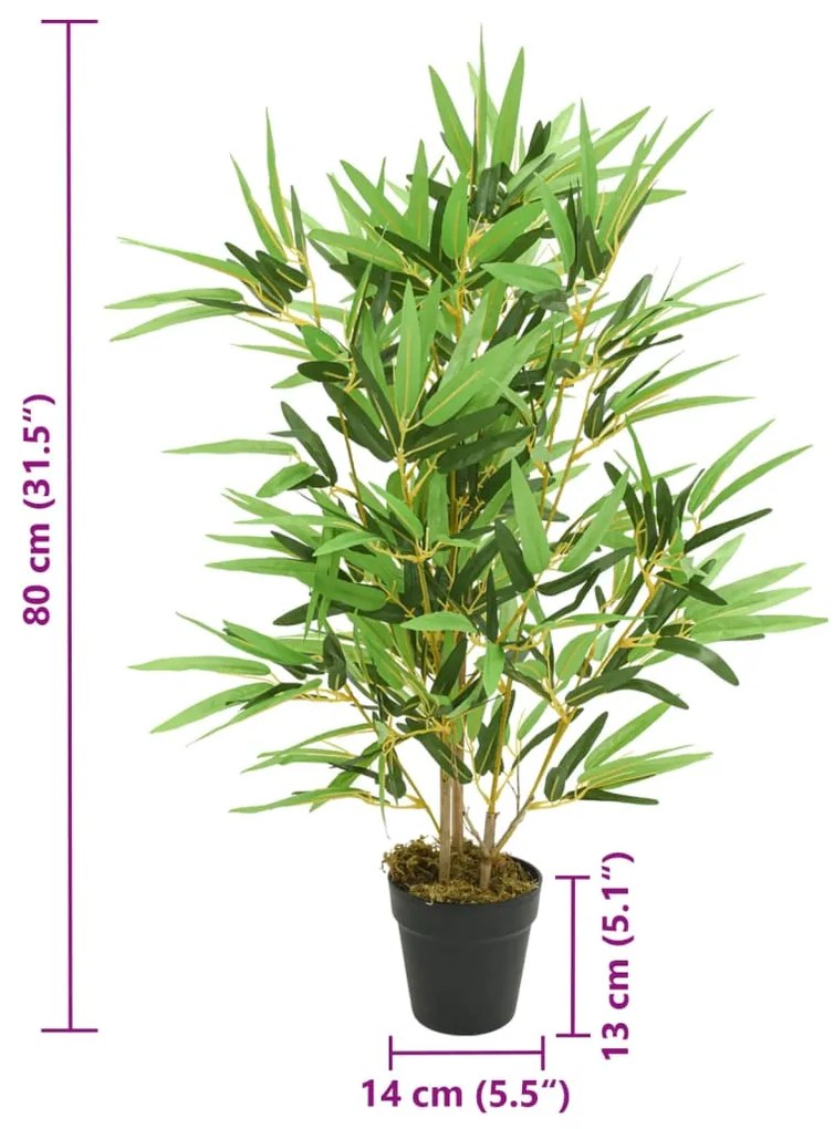 Árvore de bambu artificial 368 folhas 80 cm verde