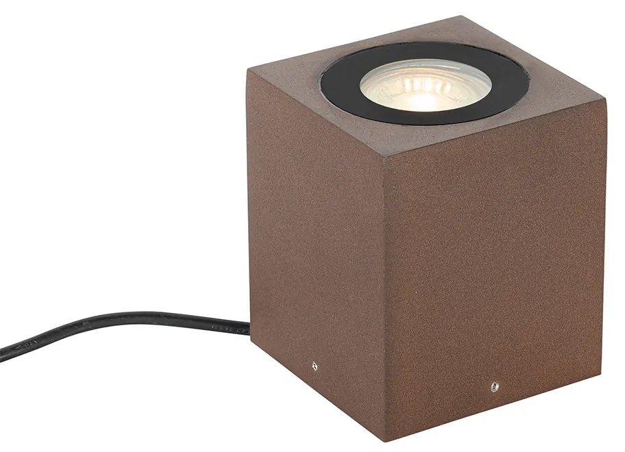 Projetores de jardim industriais castanho ferrugem quadrado IP65 - Lennard