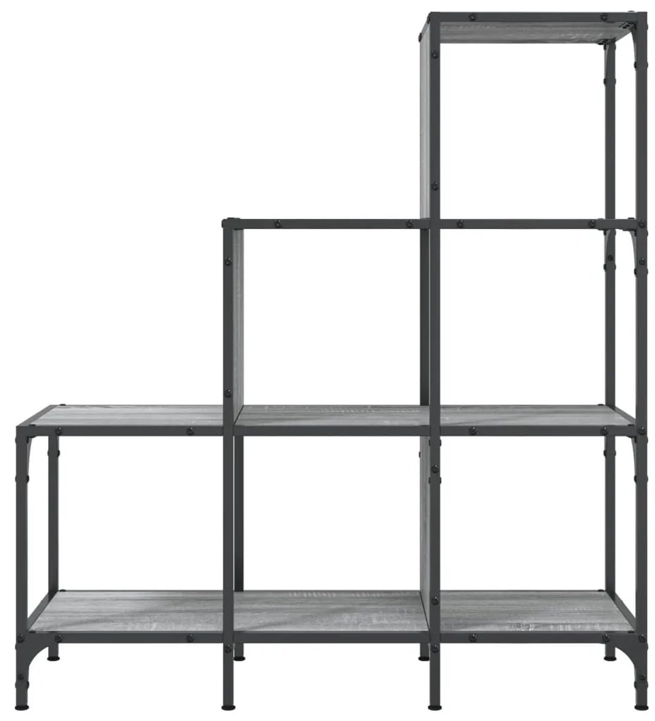 Estante 92x30x102 cm derivados de madeira e metal cinza sonoma