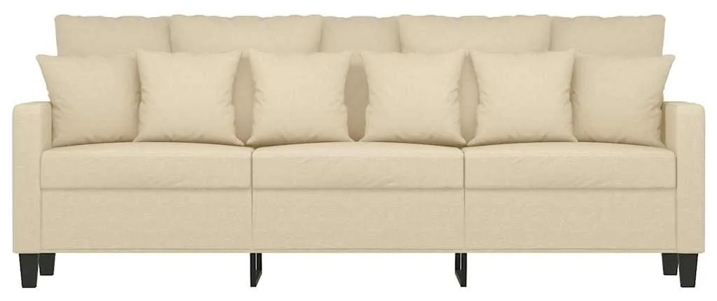 Sofá de 3 lugares tecido 180 cm cor creme