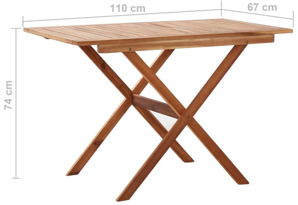 Mesa de jardim 110x67x74 cm madeira de acácia maciça