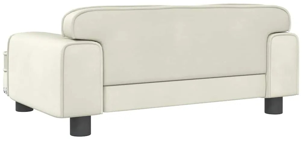Cama para cães 70x45x30 cm veludo cor creme
