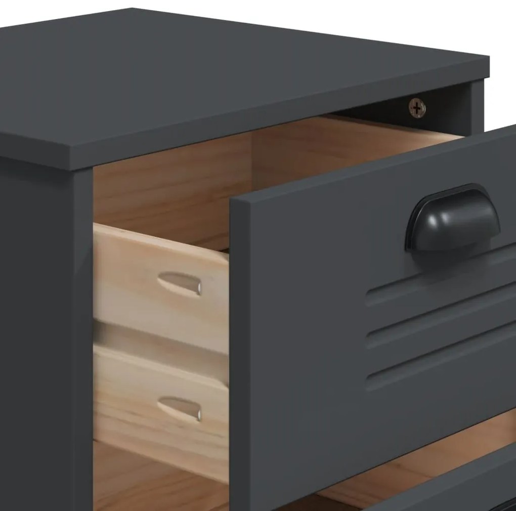 Mesa de cabeceira VIKEN derivados de madeira cinzento antracite